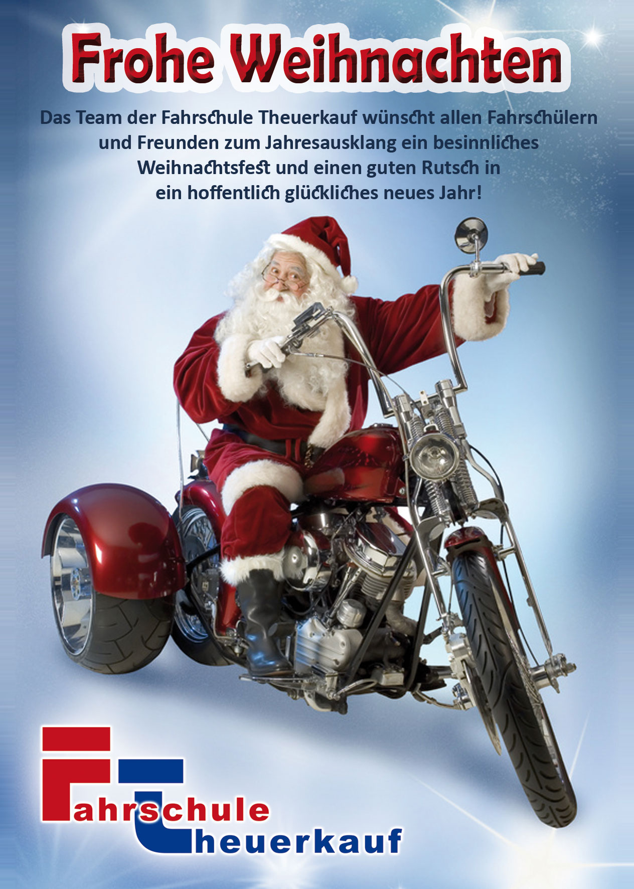 Frohe Weihnachten wünscht die Fahrschule Theuerkauf